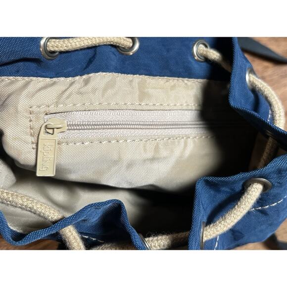 Kipling Nylon Drawstring Small Backpack 2 Zippers Front & Interior Pockets Blue main image 4